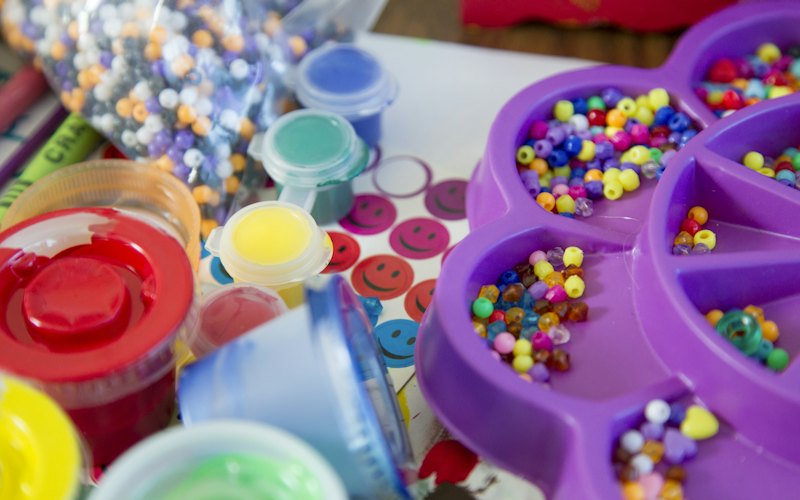 Colourful sensory play materials